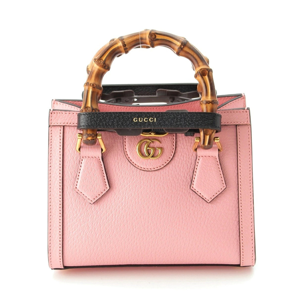 Gucci Diana Leather Bamboo Handbag Pink